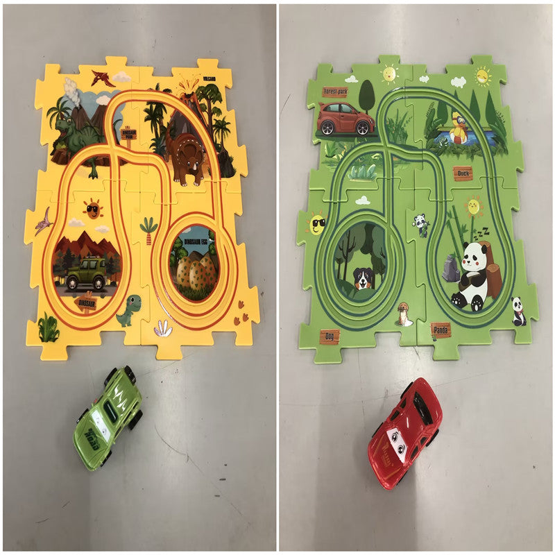 Children's Educational Puzzle Track Car Play Set