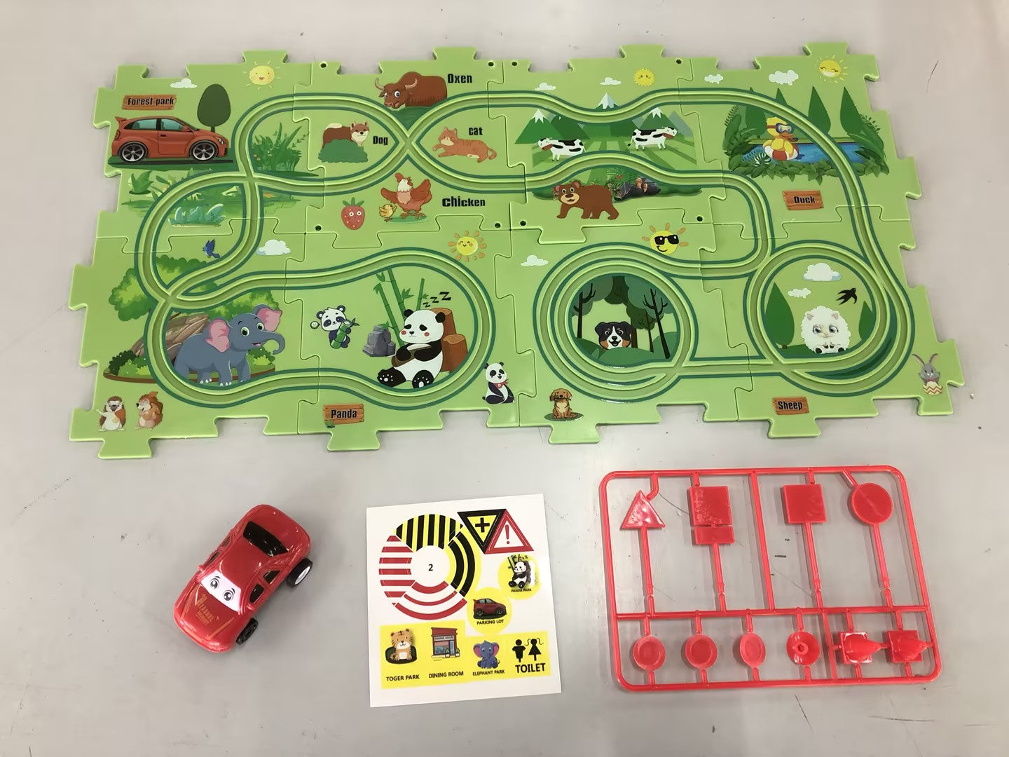 Children's Educational Puzzle Track Car Play Set