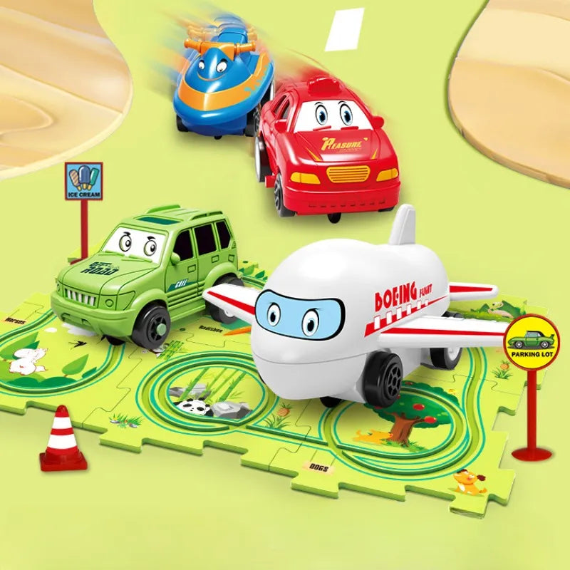 Children's Educational Puzzle Track Car Play Set