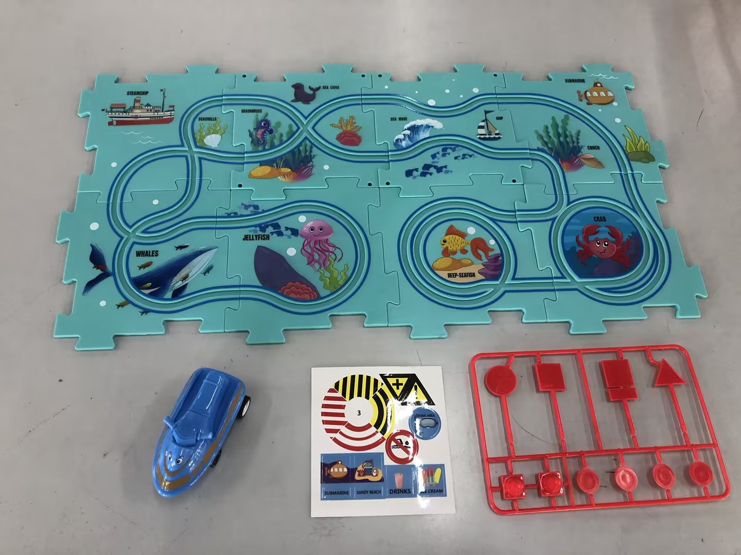 Children's Educational Puzzle Track Car Play Set