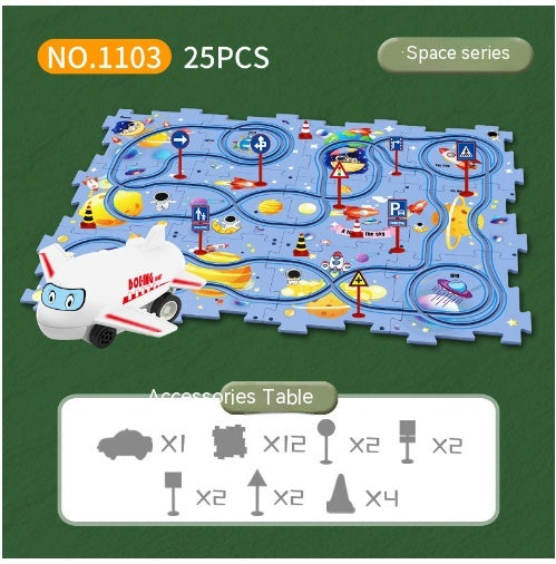 Children's Educational Puzzle Track Car Play Set