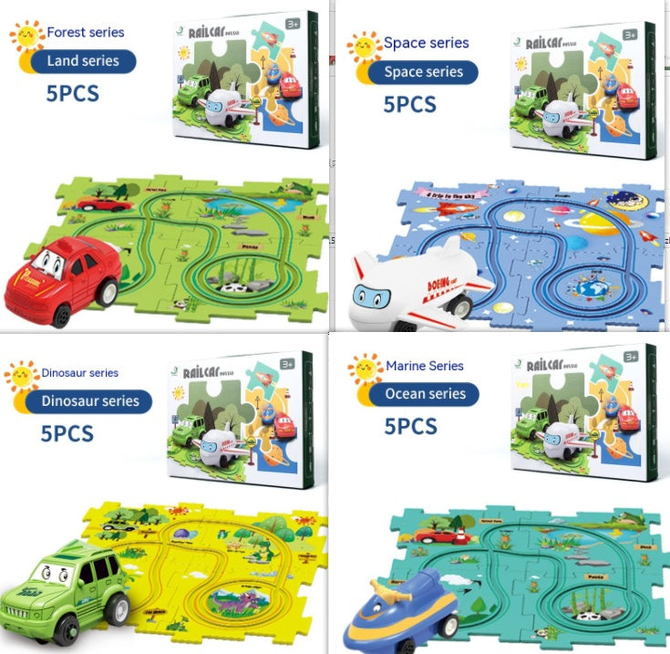 Children's Educational Puzzle Track Car Play Set