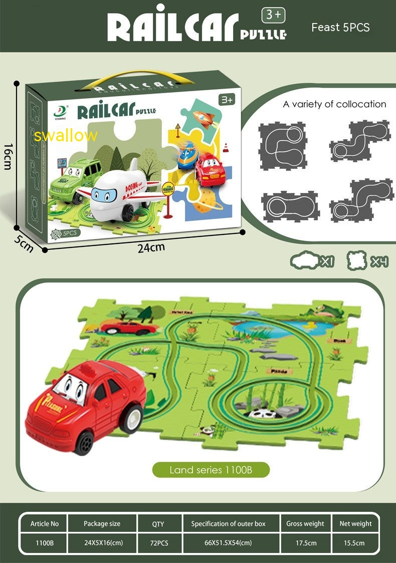 Children's Educational Puzzle Track Car Play Set