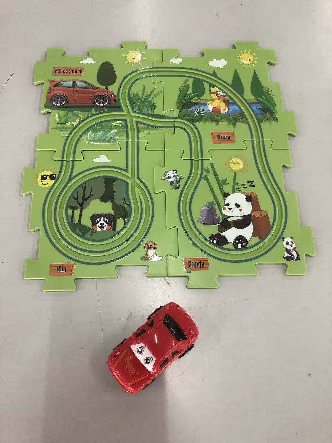 Children's Educational Puzzle Track Car Play Set